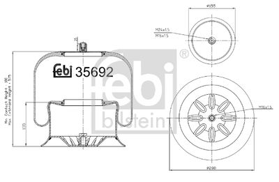 Pneimoatsperes spilvens, Pneimopiekare FEBI BILSTEIN 35692