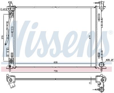 Радиатор, охлаждение двигателя NISSENS 675049