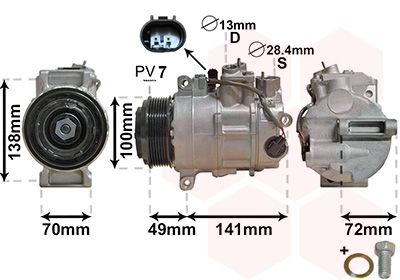 Компрессор, кондиционер VAN WEZEL 3000K560