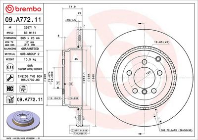Bremžu diski BREMBO 09.A772.11