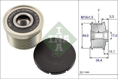 Механизм свободного хода генератора Schaeffler INA 535 0164 10