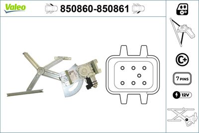 Stikla pacelšanas mehānisms VALEO 850860