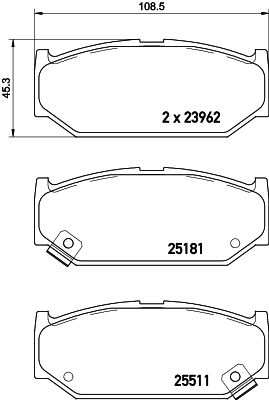 Bremžu uzliku kompl., Disku bremzes HELLA PAGID 8DB 355 021-121