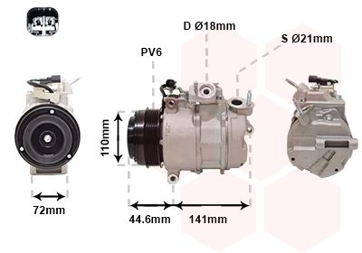 Компрессор, кондиционер VAN WEZEL 1801K719