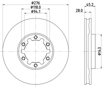 Bremžu diski HELLA PAGID 8DD 355 134-931