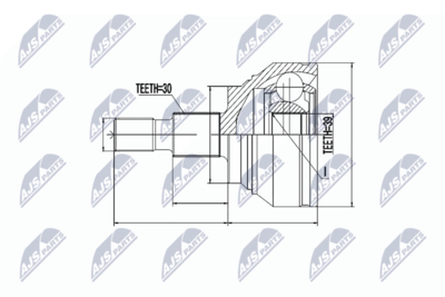 Шарнирный комплект, приводной вал NTY NPZ-ME-012