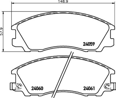 Bremžu uzliku kompl., Disku bremzes HELLA PAGID 8DB 355 010-821