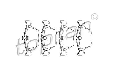 Комплект тормозных колодок, дисковый тормоз TOPRAN 500 792