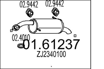 Глушитель выхлопных газов конечный MTS 01.61237