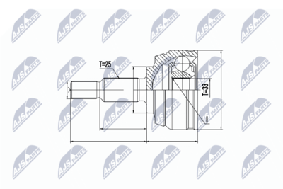Шарнирный комплект, приводной вал NTY NPZ-RE-044
