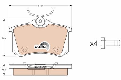 Комплект тормозных колодок, дисковый тормоз TRW GDB1973