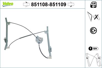 Stikla pacelšanas mehānisms VALEO 851108