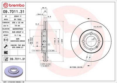 Bremžu diski BREMBO 09.7011.31