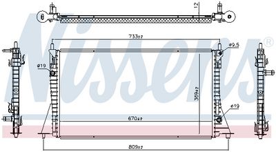 Радиатор, охлаждение двигателя NISSENS 607224