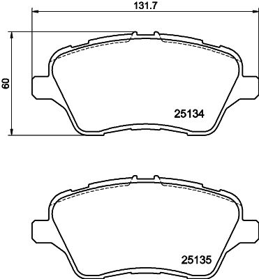 Bremžu uzliku kompl., Disku bremzes HELLA PAGID 8DB 355 020-621