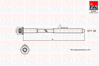Cilindru galvas skrūvju komplekts FAI AUTOPARTS B2101