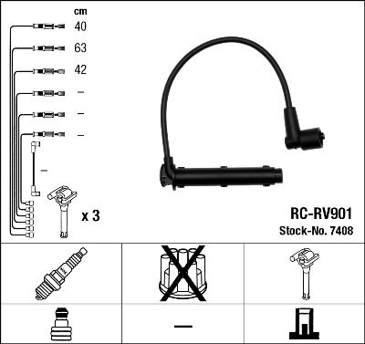 Augstsprieguma vadu komplekts NGK 7408