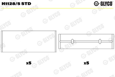 Подшипник коленвала GLYCO H1128/5 STD