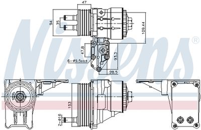 масляный радиатор, двигательное масло NISSENS 91328