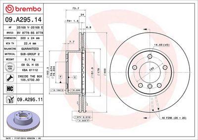Bremžu diski BREMBO 09.A295.14