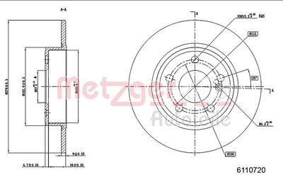 Тормозной диск METZGER 6110720