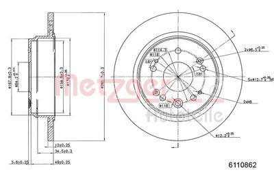 Bremžu diski METZGER 6110862