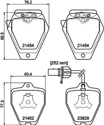 Bremžu uzliku kompl., Disku bremzes HELLA PAGID 8DB 355 010-191