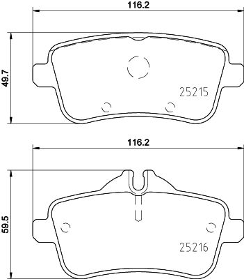 Bremžu uzliku kompl., Disku bremzes HELLA PAGID 8DB 355 020-161