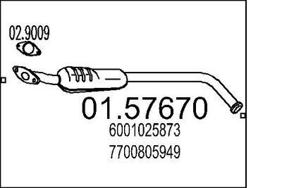 Vidējais izpl. gāzu trokšņa slāpētājs MTS 01.57670