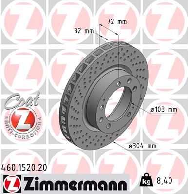 Тормозной диск ZIMMERMANN 460.1520.20