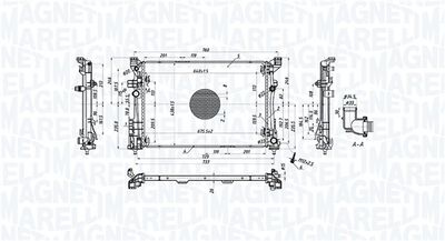 Радиатор, охлаждение двигателя MAGNETI MARELLI 350213220500