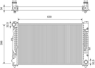 Радиатор, охлаждение двигателя VALEO 731756