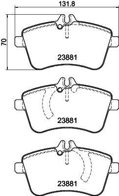 HELLA PAGID 8DB355010331 Bremžu uzliku kompl