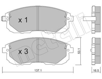 Комплект тормозных колодок, дисковый тормоз METELLI 22-0876-0