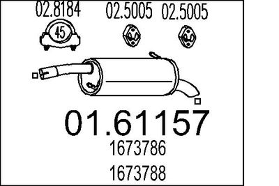 Глушитель выхлопных газов конечный MTS 01.61157