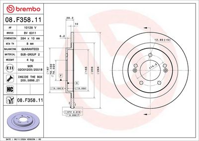 Bremžu diski BREMBO 08.F358.11