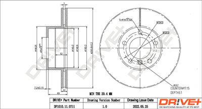 Тормозной диск Dr!ve+ DP1010.11.0711