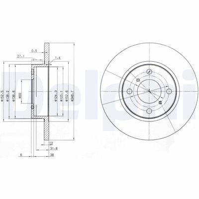 Тормозной диск DELPHI BG3769