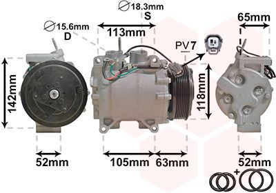 Компрессор, кондиционер VAN WEZEL 2500K238
