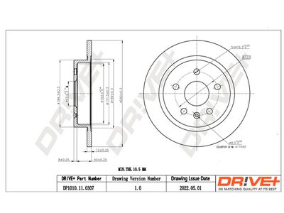 Тормозной диск Dr!ve+ DP1010.11.0307