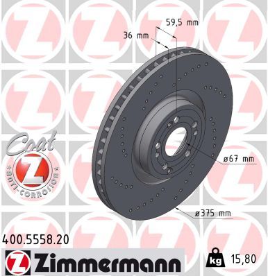 Bremžu diski ZIMMERMANN 400.5558.20