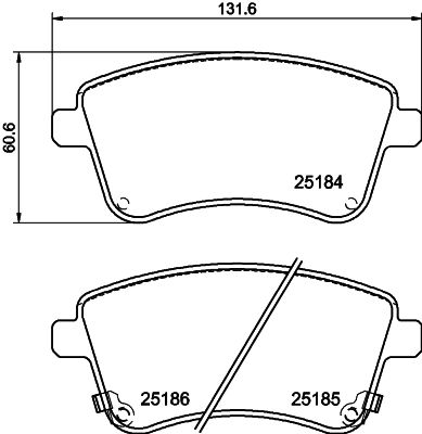 HELLA PAGID 8DB355015331 Bremžu uzliku kompl