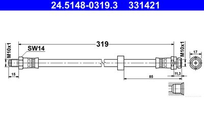 Тормозной шланг ATE 24.5148-0319.3