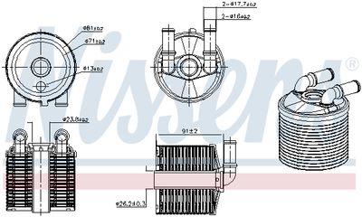 Масляный радиатор, автоматическая коробка передач NISSENS 91506