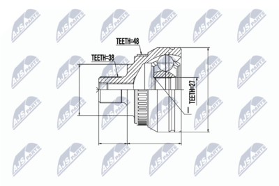 Шарнирный комплект, приводной вал NTY NPZ-FR-020