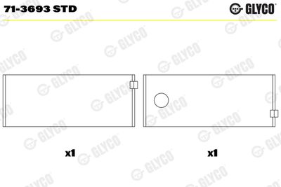 Шатунный подшипник GLYCO 71-3693 STD
