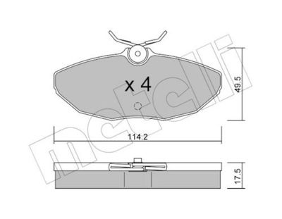 Bremžu uzliku kompl., Disku bremzes METELLI 22-1190-0
