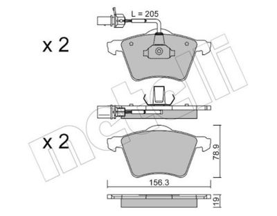 Bremžu uzliku kompl., Disku bremzes METELLI 22-0550-1