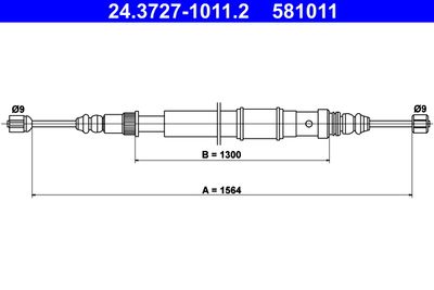 Тросик, cтояночный тормоз ATE 24.3727-1011.2