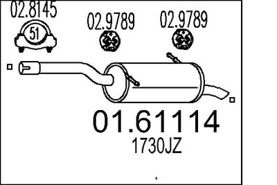 Глушитель выхлопных газов конечный MTS 01.61114